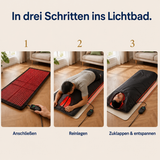 In drei Schritten ins Lichtbad: anschließen, reinlegen, zuklappen und entspannen