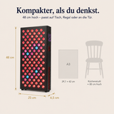 Solvana Ray Pro Maße: 48 cm hoch, 23 cm breit, 6,5 cm tief – kompakter als gedacht