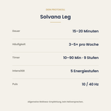 Anwendungsempfehlung Solvana Leg: 15–20 Minuten, 3–5× pro Woche