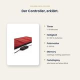 Der Controller des Solvana Pad erklärt: Timer, Helligkeit, Pulsmodus, Memory, Farbdisplay